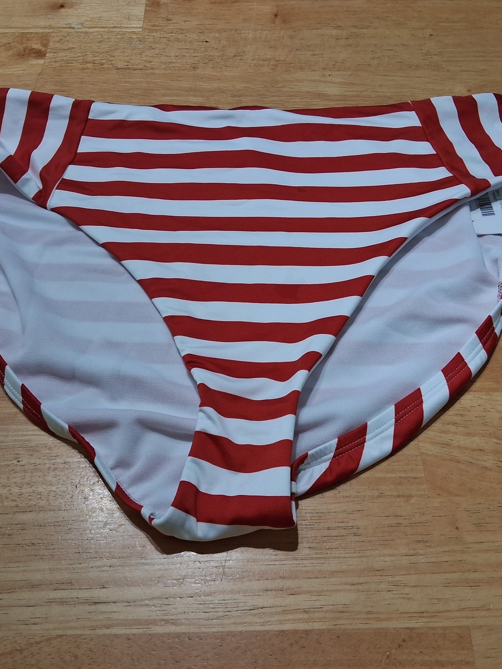 Gibson Latimer Red and White XL Striped Bikini Bottom